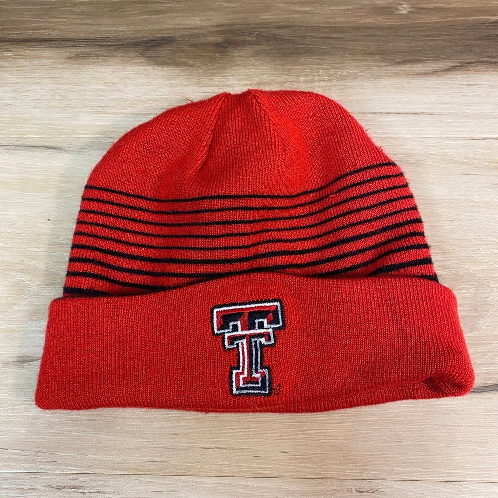 Texas Tech Under Armour Reversible Red Black Striped Cuffed Beanie Hat‎ Kids
